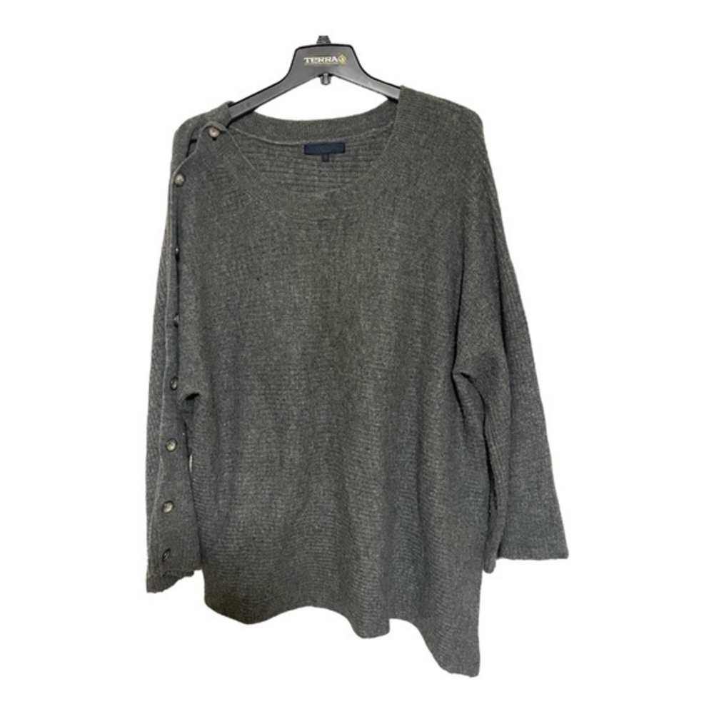 RACHEL Rachel Roy Women's Assymetrical Hem Long Sleeve Sweater Grey Size 3X